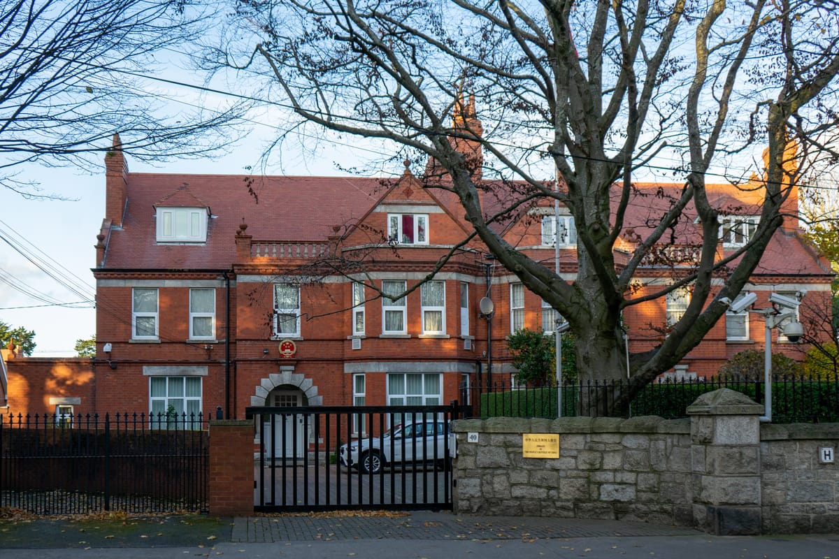A Chinese embassy, where tourist visa applications are processed