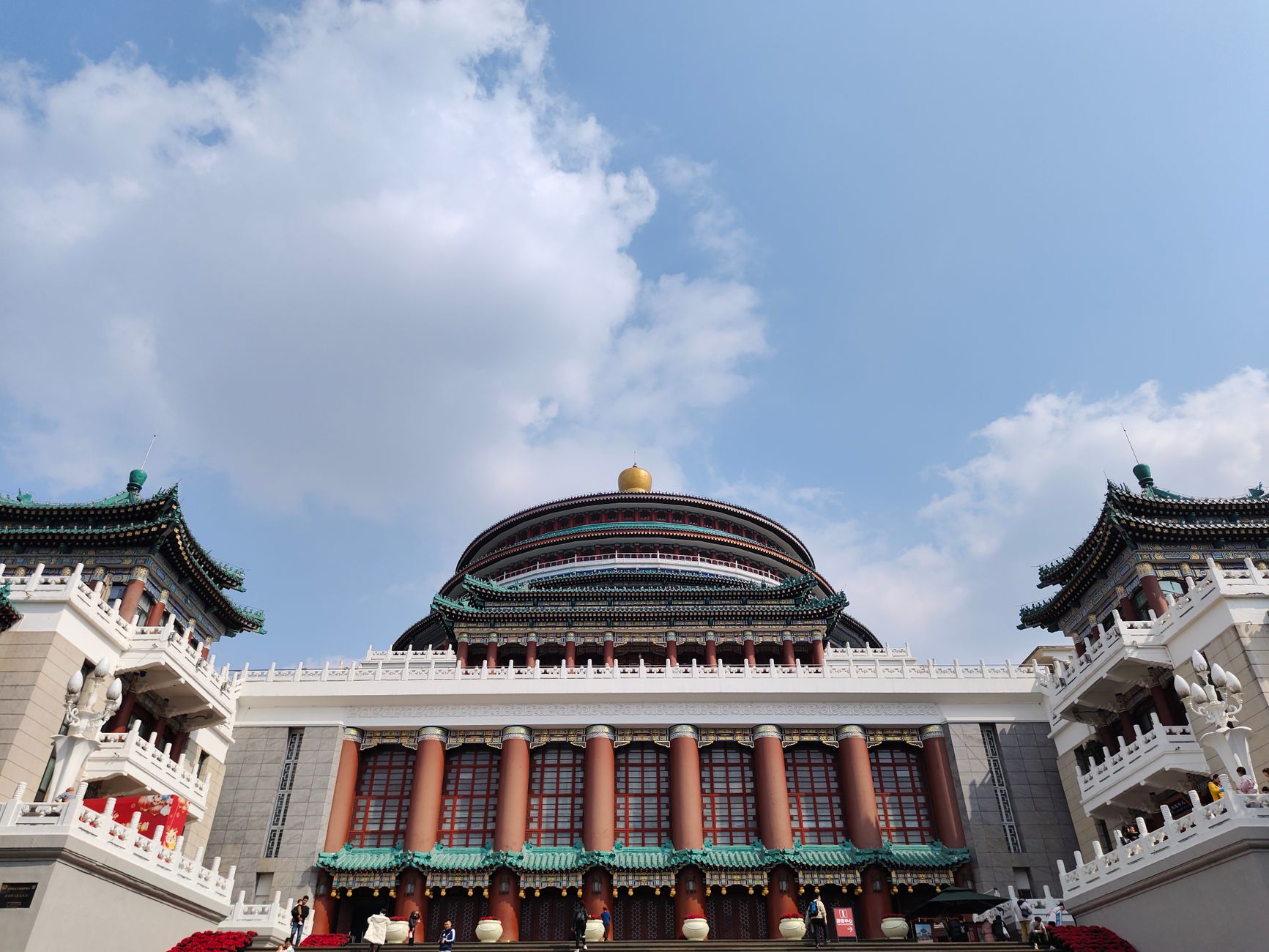 Great Hall of the People rising above People's Square in Chongqing