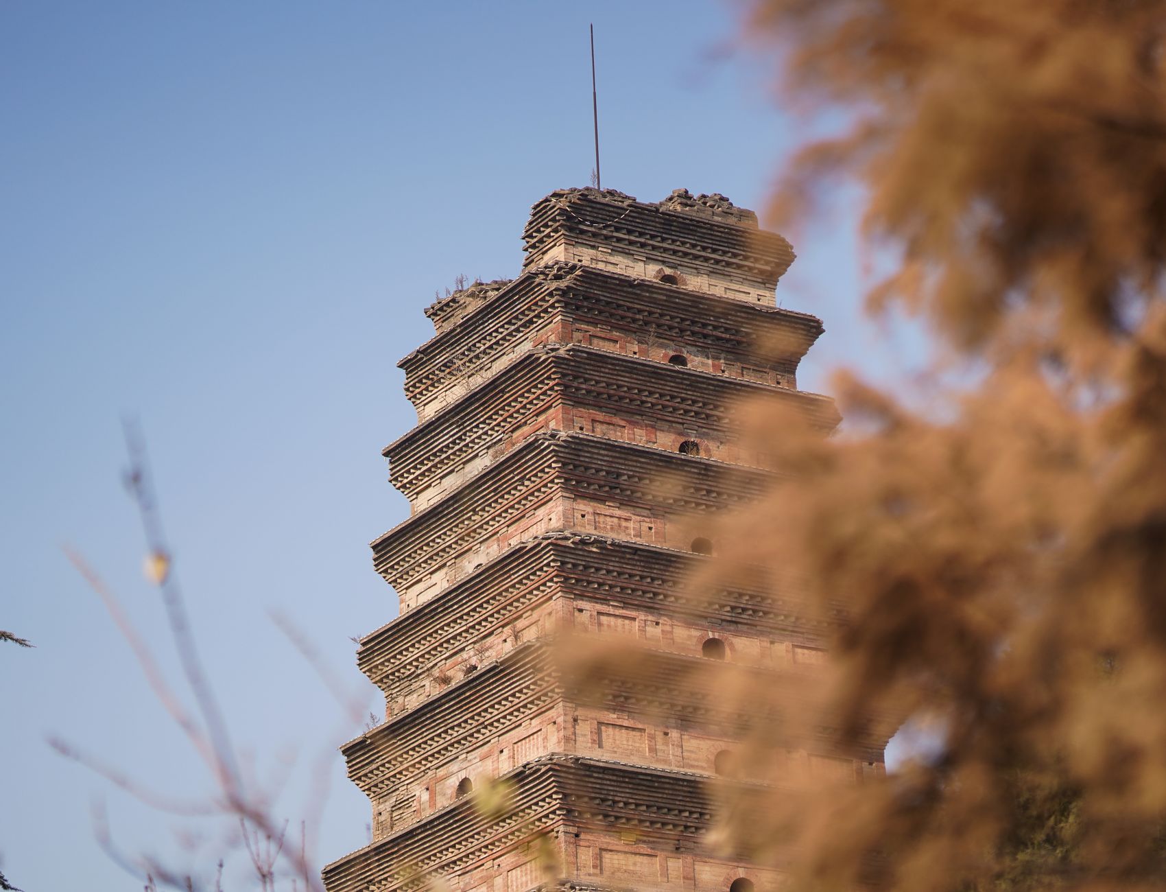 La Gran Pagoda del Ganso Salvaje, una antigua torre de ladrillo en Xi'an