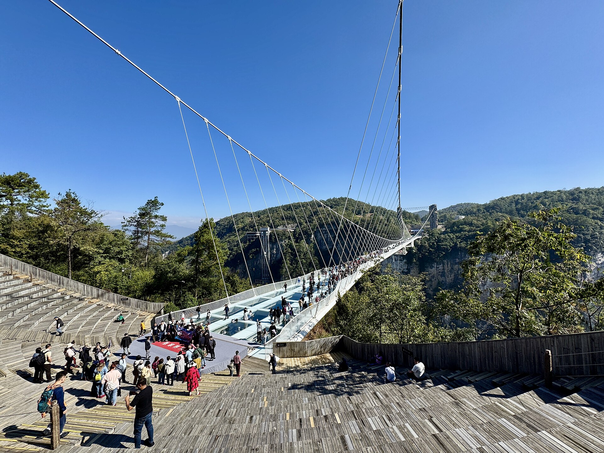Suspension cables and canyon walls