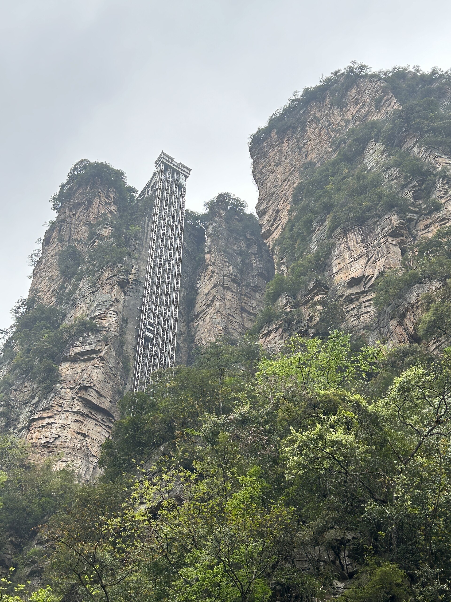 Glass Bailong Elevator climbing the cliff face