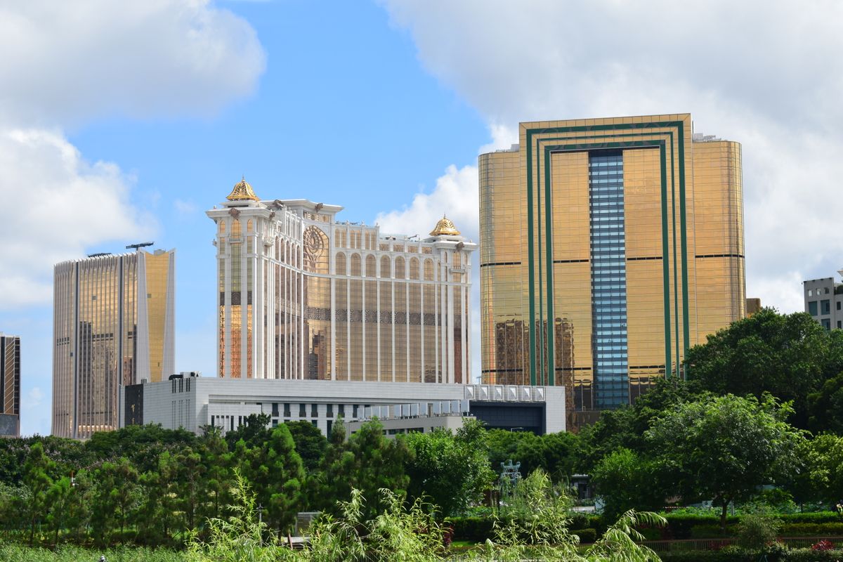 Cotai Strip skyline with Galaxy Macau towers in Macau