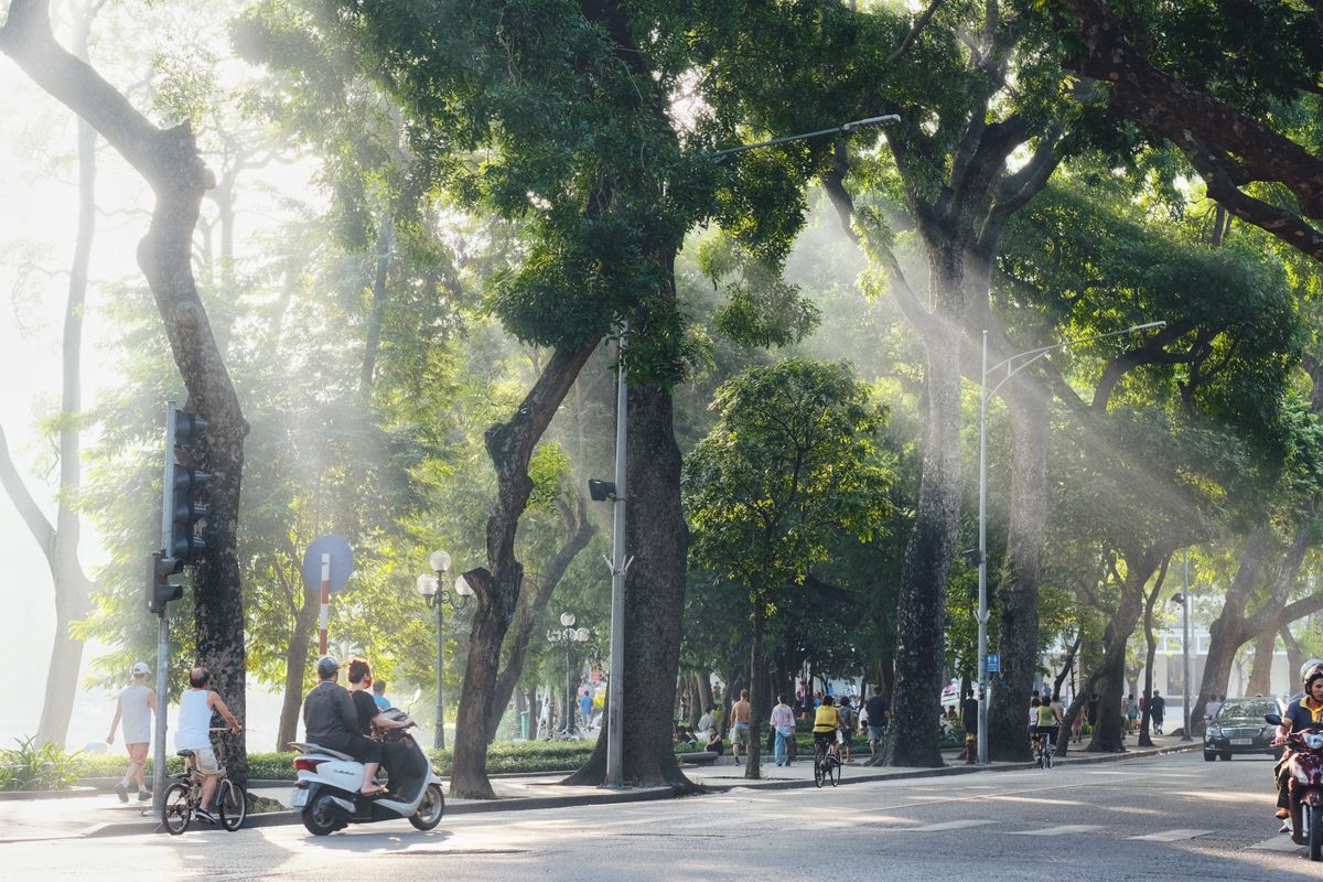 Street in Hanoi, Vietnam, a common starting point before applying for a China visa