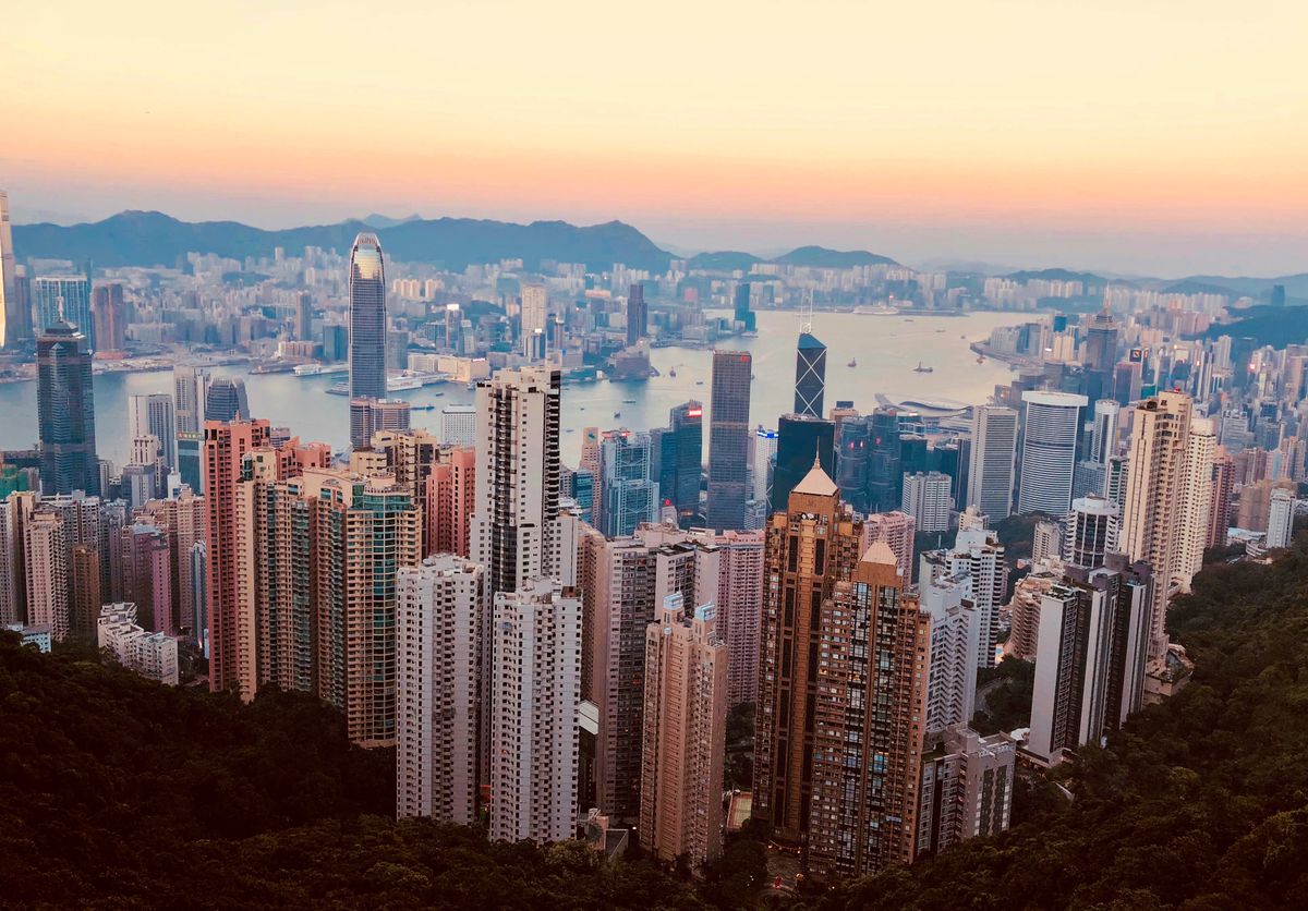 Hong Kong's skyline along Victoria Harbour