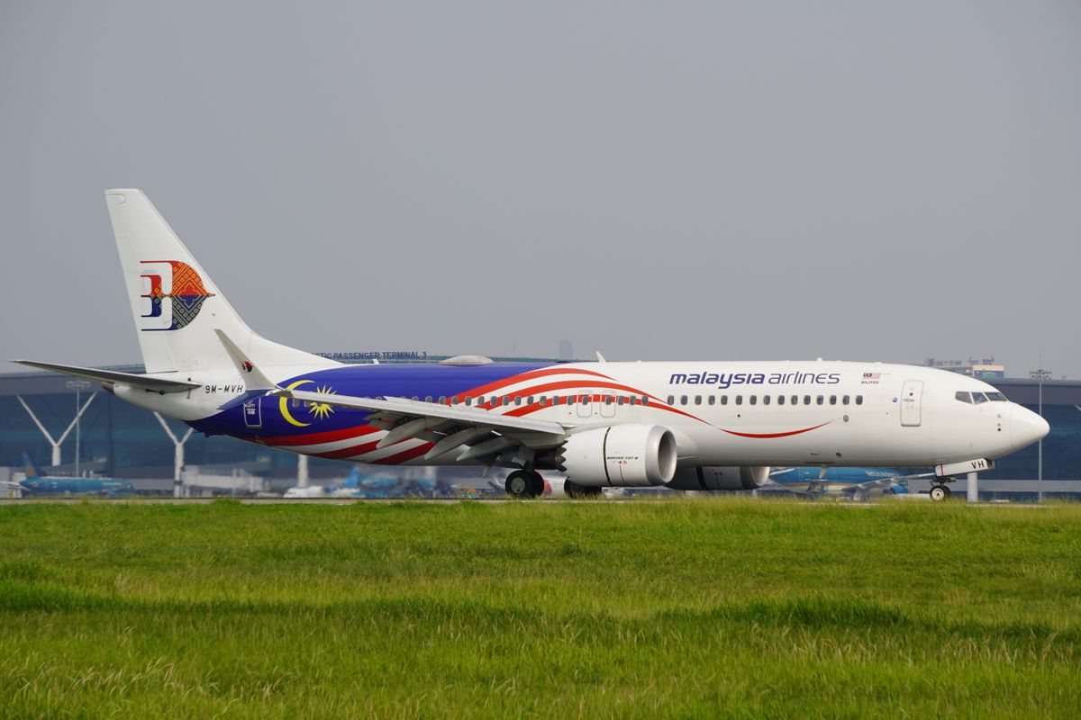 Malaysia Airlines aircraft on the tarmac at Kuala Lumpur International Airport