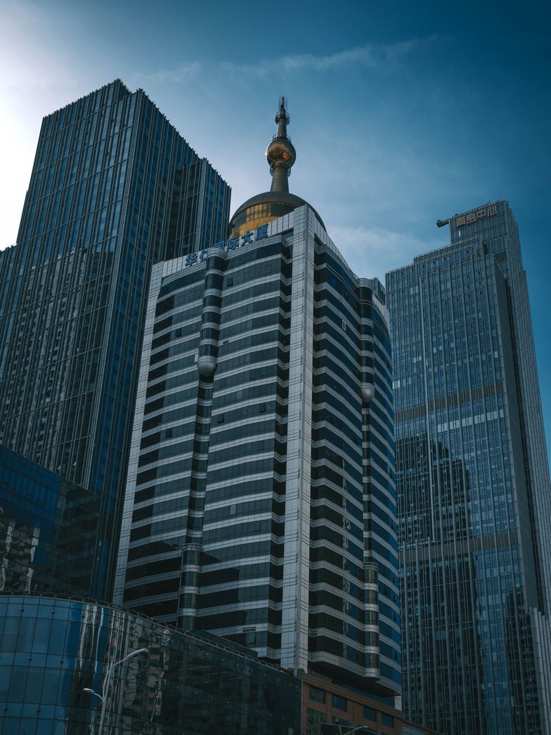 Modern office skyscraper in a Chinese business district
