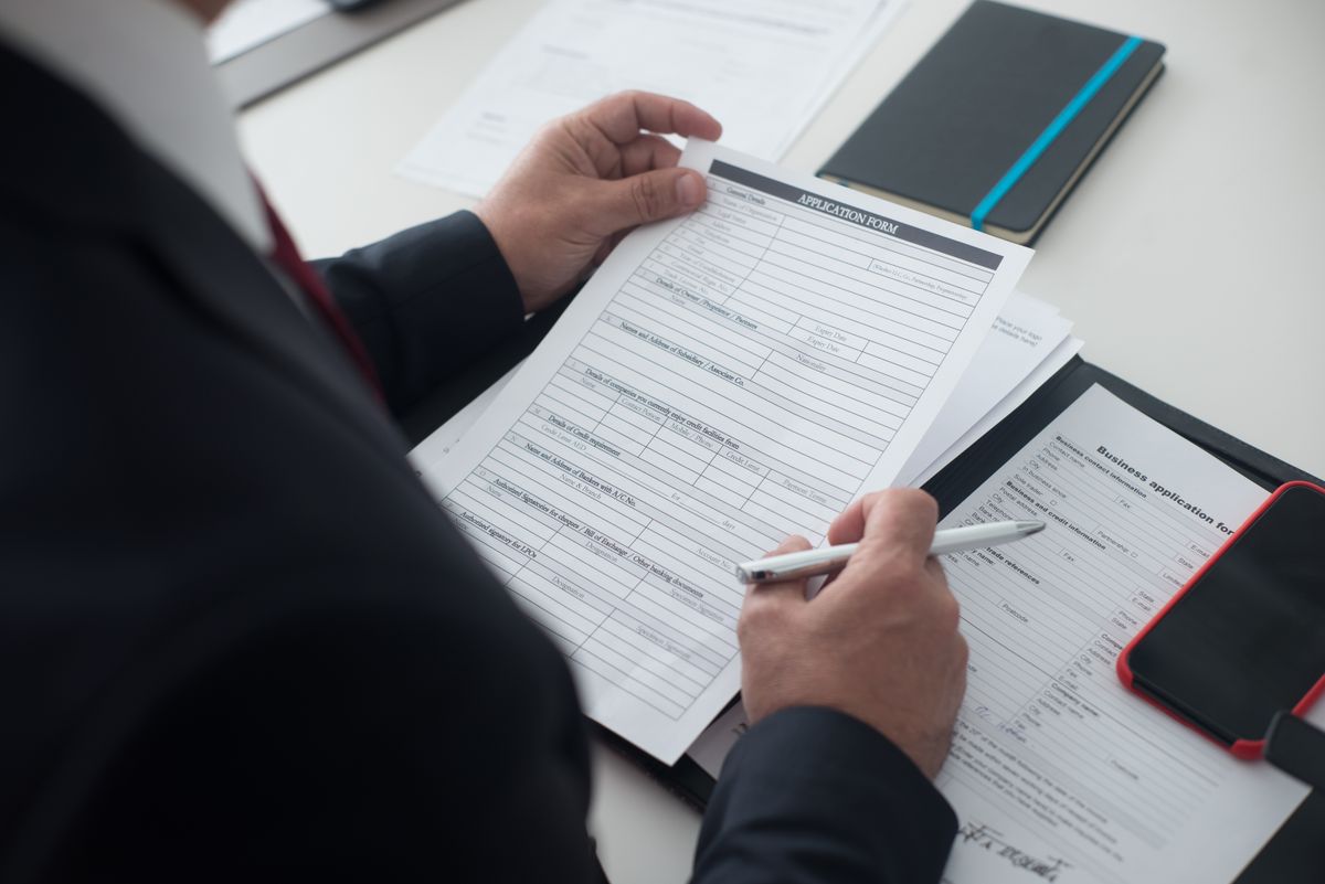 Reviewing a visa application form before submission