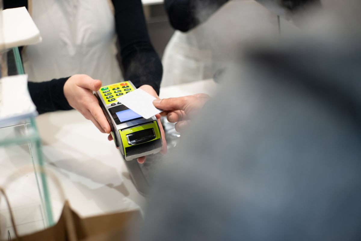 Visa and Mastercard credit cards close up