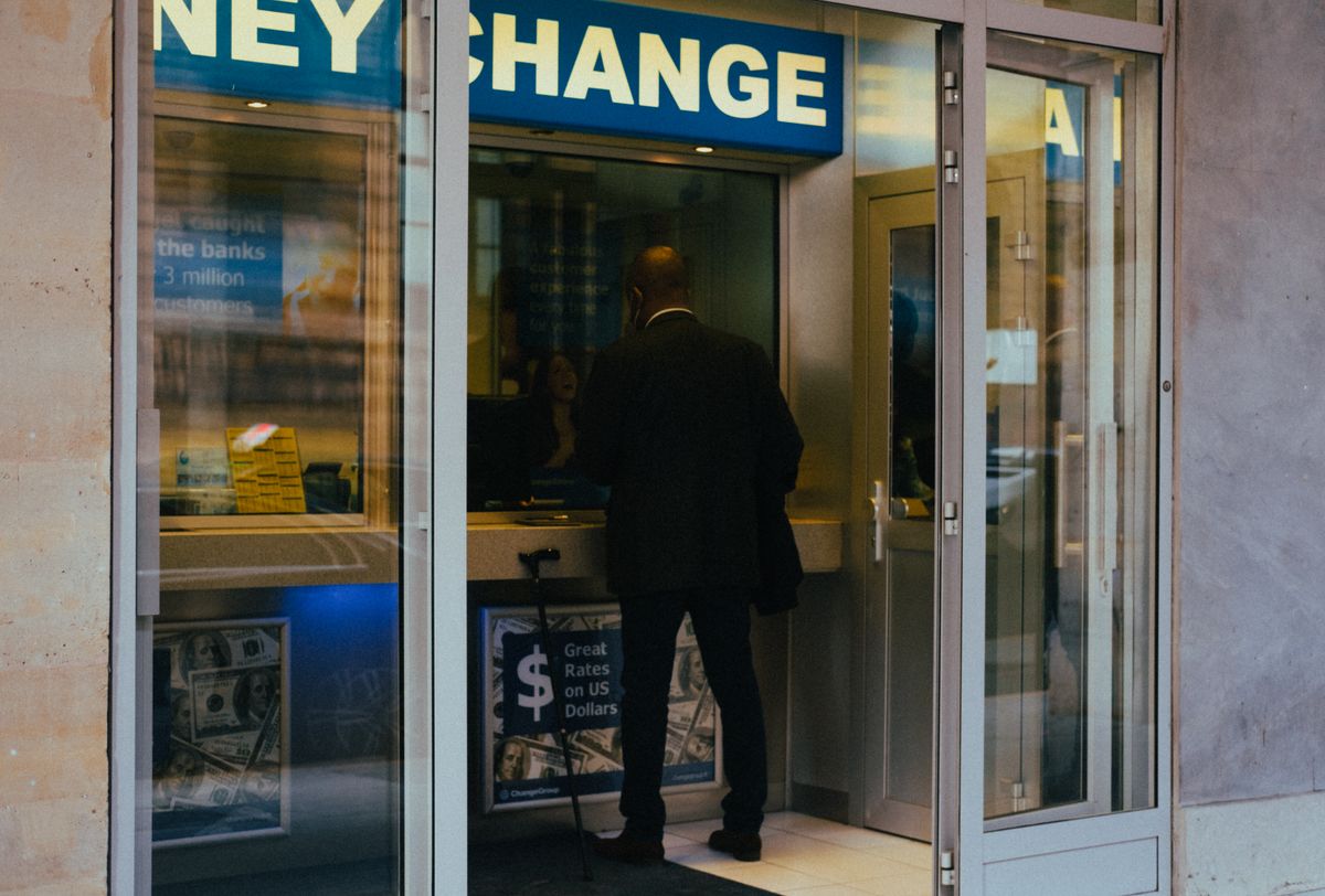 Money change office window