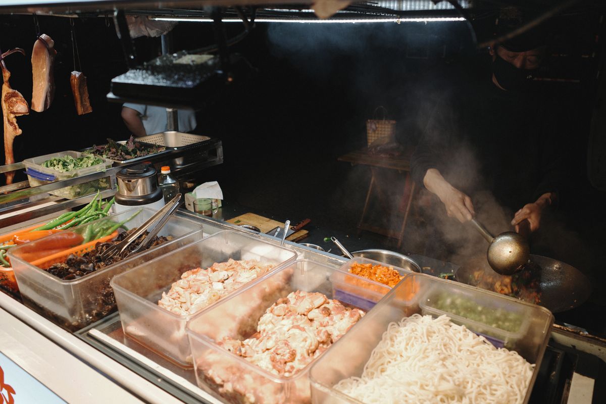Local street food stall in China