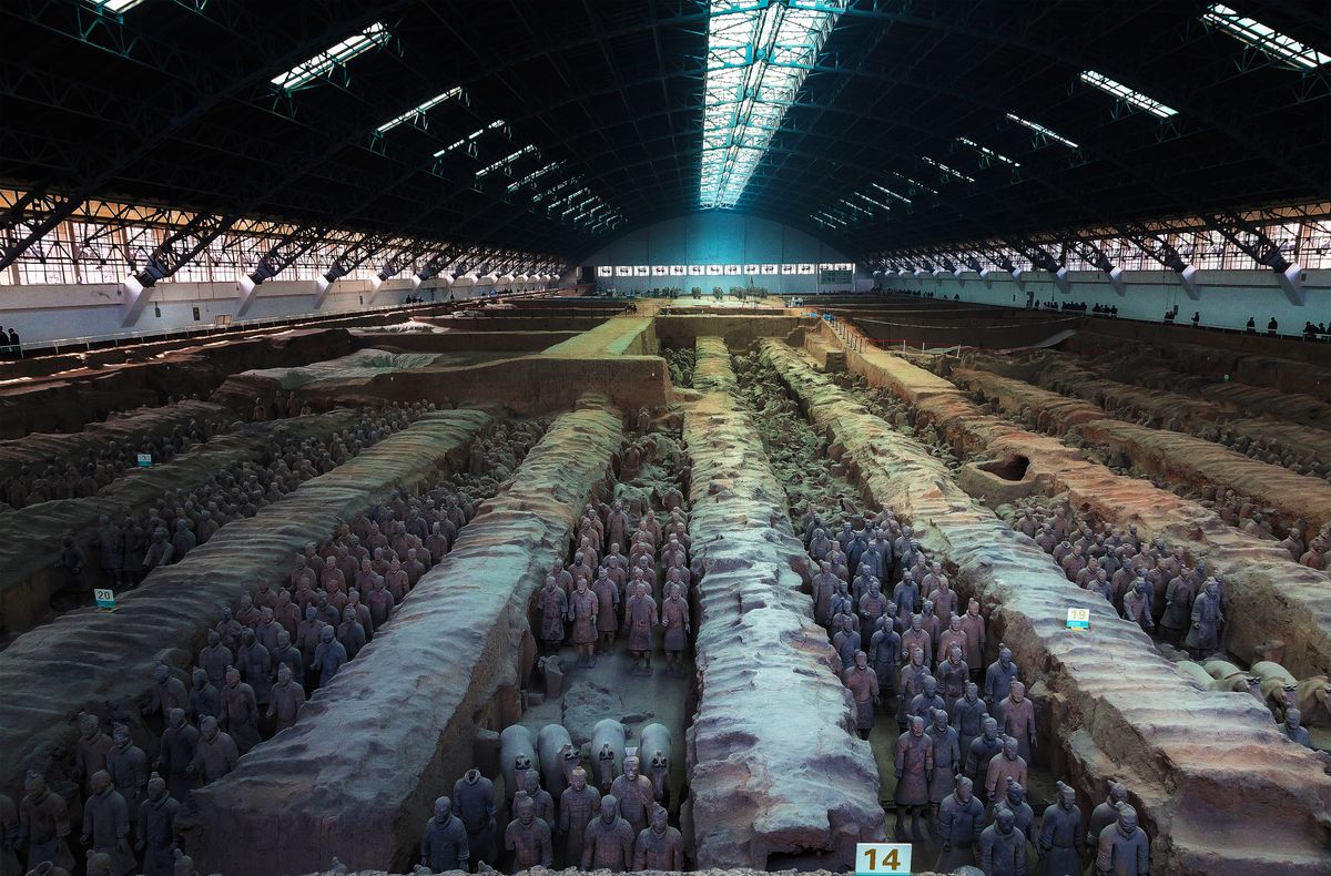 Rows of the Terracotta Army in Xi'an, a top China tour stop