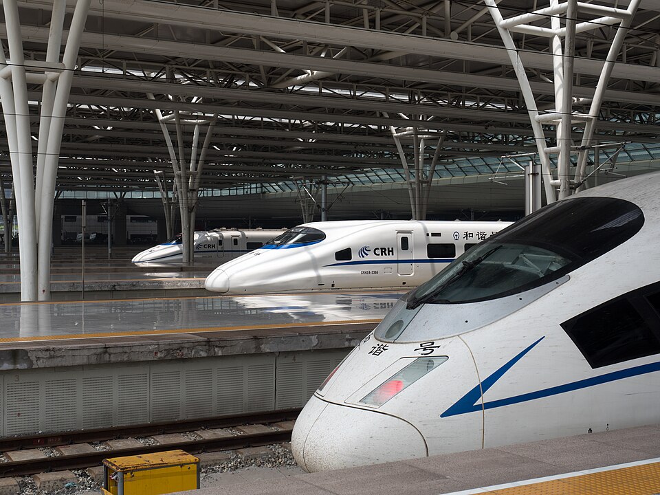High-speed trains at Shanghai Hongqiao Railway Station