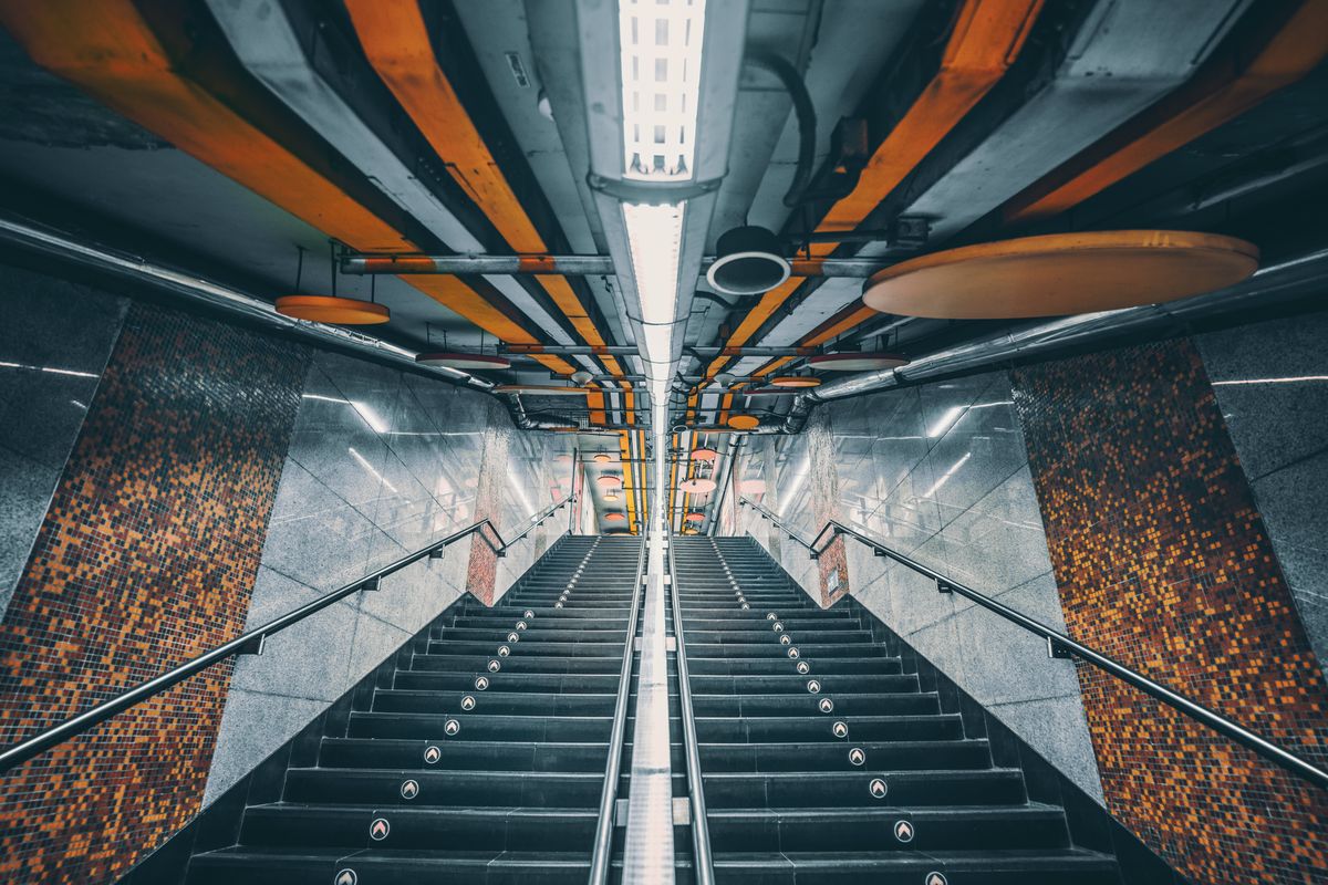 Interior of a Beijing subway train