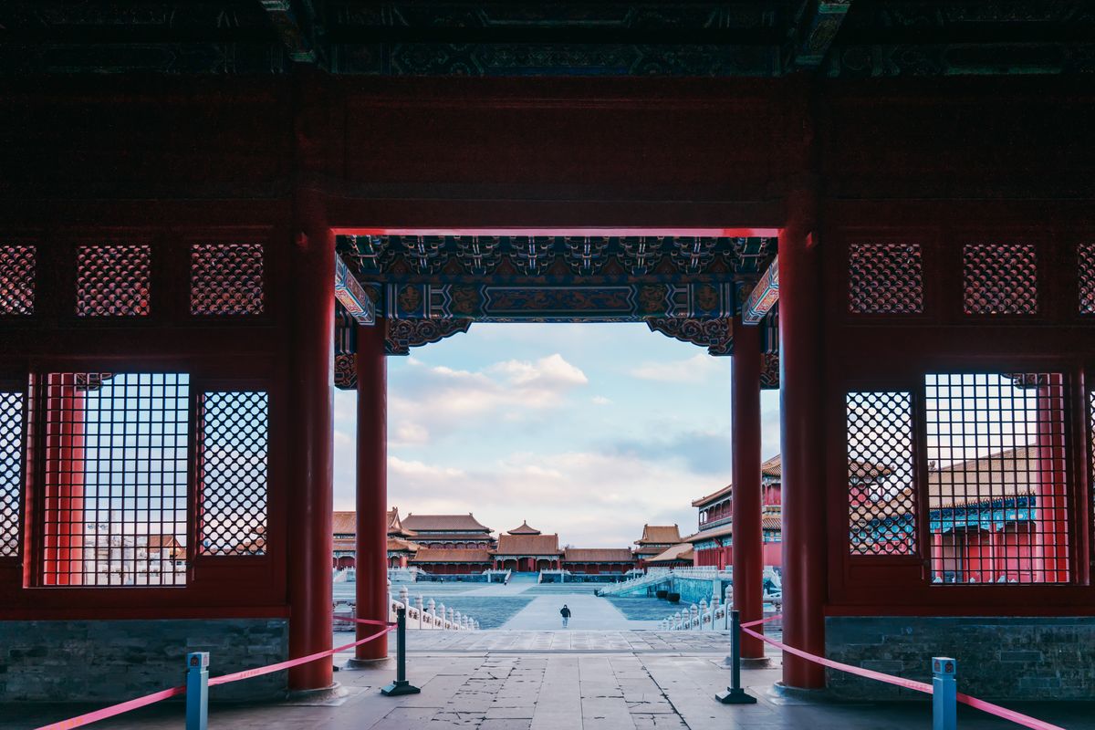 Forbidden City courtyard, home of the Palace Museum collection